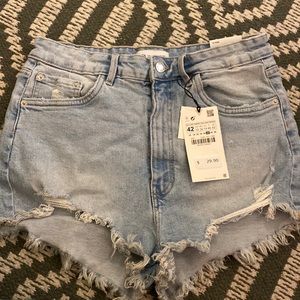 Zara light wash denim shorts size 10 new w tag